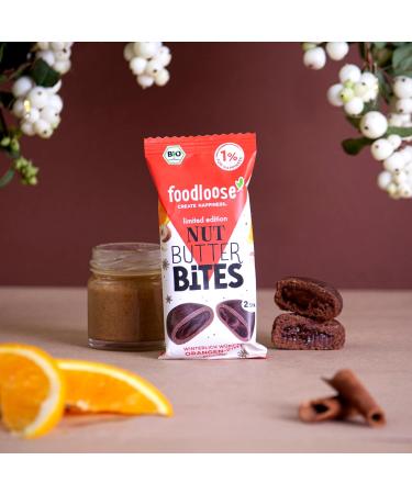 Foodlose Organic Groove Butter Bites - Vegan Orange-Cinnamon Christmas Snack | Gluten-Free No Refined Sugar | 20 Pack (20 x 40g) - Buy Online on GoSupps.com