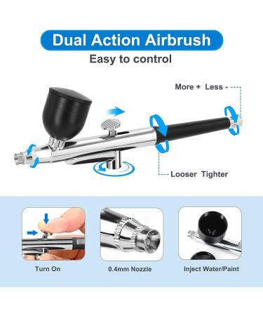 Nlapldy Airbrush Kit with Upgraded 7.4V 34PSI Air Brush Gun - Rechargeable Cordless Portable Paint Gun for Nail Art & Tattoo - 0.4mm Nozzle (Black) - Buy Online on GoSupps.com