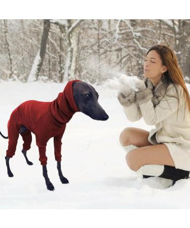 Greyhound Sweater for Dogs Dog Jumpers Pet Sweater Cotton Greyhound Pajamas Four-Legged Greyhound Clothes Hooded Whippet Pajamas Stretchable Warm Dog Coat L red L - Buy Online on GoSupps.com