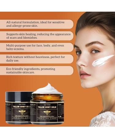 Organic Tallow Honey Balm for Nourishing Face and Body Cream 100% Grass-Fed Beef Tallow Body Butter For Dry Skin Moisturizing With Olive Oil Honey Calendula For Sensitive Skin Repair -60G(2.16Oz) - Buy Online on GoSupps.com