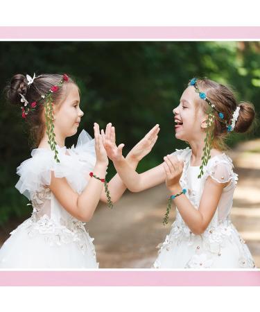 XunYee 48-Piece Boho Flower Crown Wristband Set for Women & Girls - Floral Headpiece for Wedding, Beach, Birthday Party - Buy Online on GoSupps.com