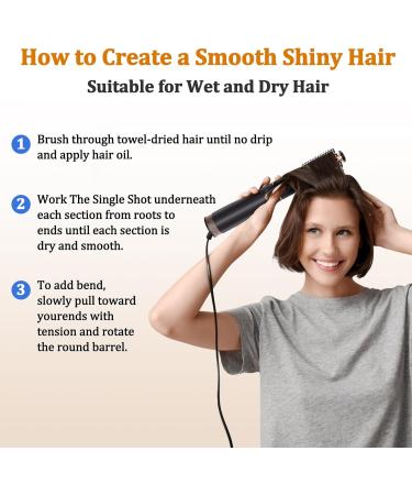 Round Brush Blow Dryer - 1.2 Inch Hair Brush for Short Hair One-Step Volume Straightening & Styling | Negative Ionic Ceramic Hot Air Brush - Buy Online on GoSupps.com