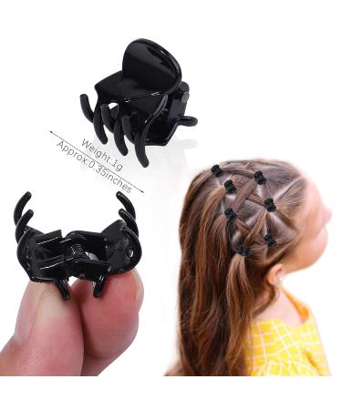 120PCS Mini Hair Claw Clips - Strong Hold Acrylic Tiny Clamps for Thin Hair | Black - Buy Online on GoSupps.com