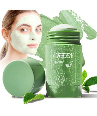 PAINISTIC Green Tea Mask Stick Blackhead Remover  Purifying Oil Control Clean Solid Face Clay Mask Moisturizing Acne Deep Pore Cleansing for All Skin Types of Men and Women 1 Count (Pack of 1)