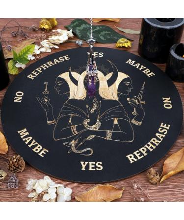 Keithwood Triple Lunar Goddess Hecate Pendulum Board 11.5 - Wooden Dowsing Board for Witchcraft Altar Supplies - Buy Online on GoSupps.com