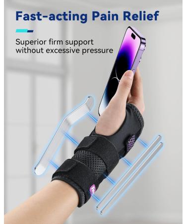 Fitomo Wrist Support with 3 Metal Splints, Soft Thumb Opening - Left Hand L/XL Purple - Buy Online on GoSupps.com