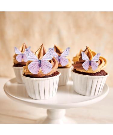 Shop Alegre 72 Edible Butterflies Cupcake Toppers | Purple Cake Decor for Birthdays Weddings & Baptisms - Buy Online on GoSupps.com