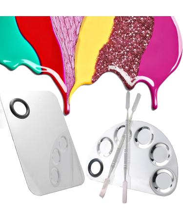 Sanwood Stainless Steel Makeup Palette - Professional Nail Art & Cosmetic Mixing Plate for Foundation & Blending | Small Square Design - Buy Online on GoSupps.com