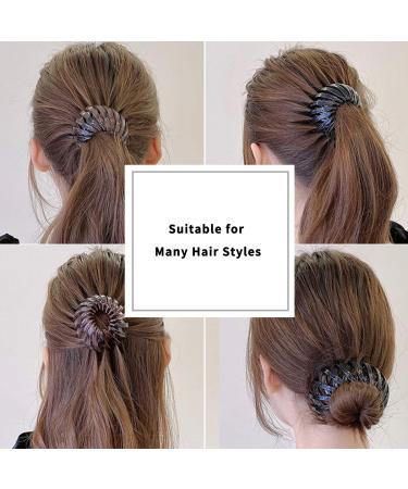 Tobatoba Bun Maker Clip Set - 3 Pcs Bird Nest Hair Clips for Women | Ponytail Holder, Curling Iron, Hair Claw Clamps | Hair Accessories in Black & Tortoise Shell Brown - Buy Online on GoSupps.com