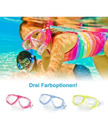 Kids 180 Panoramic View Anti-Fog Diving Mask | Unisex Child Swim Goggles with Nose Cover | Snorkeling Gear in Sweet Pink - Buy Online on GoSupps.com