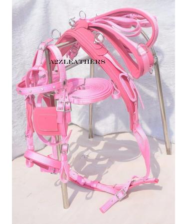 SHOWMEN CRAFT Nylon Horse Driving Harness for Single Horse - Pink Diamond Browband Bridle (Black) for Shetland - Premium International Shipping - Buy Online on GoSupps.com