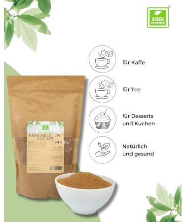 Coconut Palm Sugar 1 kg - Organic Vegan Sweetener | Natural Coconut Blossom Sugar with Caramel Note - Healthy Sugar Alternative - Buy Online on GoSupps.com