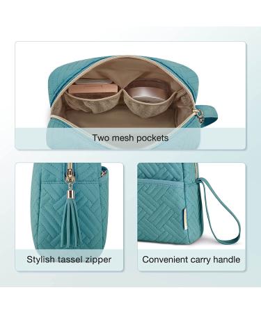 Roomy and Elegant Teal Makeup Bag by BAGSMART | Water-Resistant Toiletry Pouch for Travel | Zipper Cosmetic Organizer - Buy Online on GoSupps.com