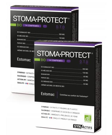 Synactives Stoma Protect Organic Food Supplement Comfort Stomach Comfort Pack of 2 x 14 Tablets (2)