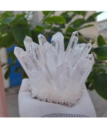 Gift for Family 1pcs Natural Raw Quartz White Clear Crystal Cluster Stones Crystal Point Specimen Home Decoration Raw Crystals Lucky Stone ningxiao