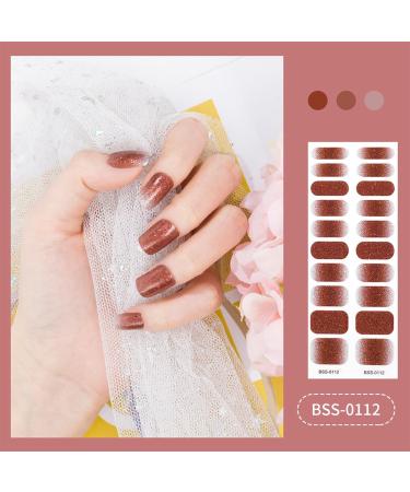 20PCS Semi Cured Gel Nails Gel Nail Stickers - Semi Cured Gel Nails Strips - Semi Cured Gel Nail Wraps - Glossy & Long Lasting Gel Nail Stickers Need UV Light (Brown Shiny Gradient Style) - Buy Online on GoSupps.com