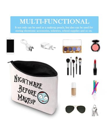 Nightmare Before Makeup Cosmetic Bag with Zipper - Stylish & Functional International Shipping - Buy Online on GoSupps.com