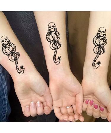 Zayvor Halloween Death Eater Tattoo Set - Mamba Skull Snake Temporary Mark for Adult & Kids Costume - 8 Large and 12 Small Tattoos Included - Buy Online on GoSupps.com
