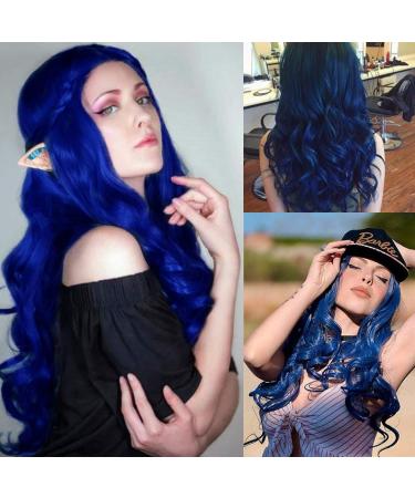 Buy Blue Long Curly Synthetic Wig for Women - L476-Blue | Perfect for Costumes & Cosplay - Buy Online on GoSupps.com