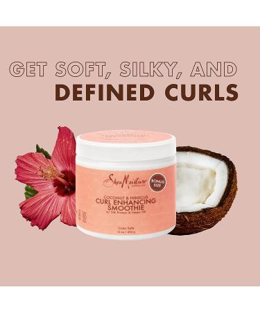 Shea Moisture Coconut & Hibiscus Curl Enhancing Smoothie 16 Fl Oz - Sulfate & Paraben Free Hair Cream for Anti-Frizz, Moisture & Shine | Family Size - Buy Online on GoSupps.com