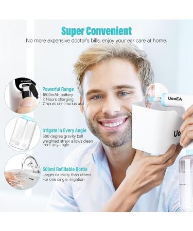 Electric Ear Wax Removal Tool - Rechargeable & Water-Powered Ear Cleaning Kit with 4 Pressure Settings for Safe & Effective Ear Irrigation - Adults & Kids Ear Cleaner - Buy Online on GoSupps.com