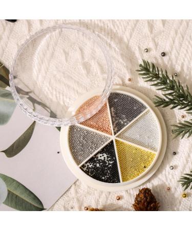 GZMAYUEN Metallic Nail Beads & Pearls Set - Silver, Rose Gold, Black - 0.8mm Half Circle Beads, 1.5-4mm White Pearls - Nail Art Decoration - Buy Online on GoSupps.com