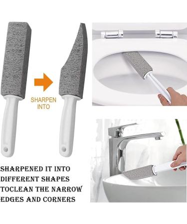 Buy Tzqfroce Pumice Stone Toilet Cleaner - 4 Piece Set for Kitchen Bathroom & Grill | Efficient Cleaning Tool with Handle - Gray & White - Buy Online on GoSupps.com