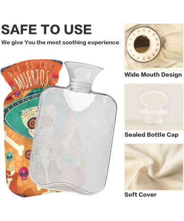 Dead Day Hot Water Bottle with Cover | 2L Large Hot Water Bag for Pain Relief & Cramps - International Shipping Available - Buy Online on GoSupps.com