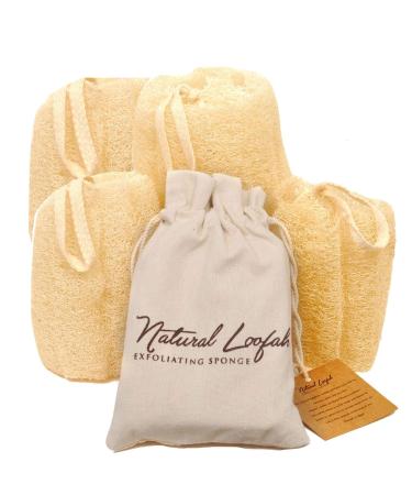 Egyptian Natural Loofah Sponge Exfoliating Body Scrubber - Our Bath Loofahs Provide a Refreshingly Deep Clean to Your Face & Body - These Luffa Sponges Are Skin-Friendly & Vegan - 6 x 6 Inches, 4 Pack Set of 4