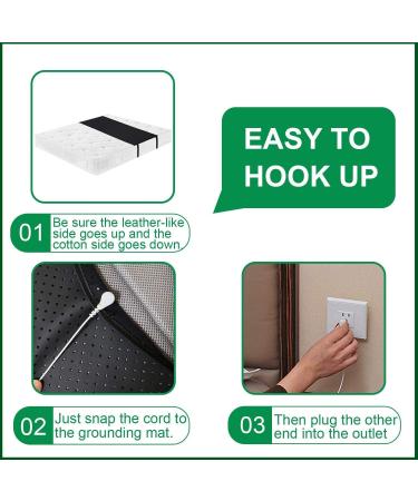 Grounding Mat for Better Sleep and Pain Relief - 54x71 Inch Earth Connected Conductive Carbon Leatherette Pad - Buy Online on GoSupps.com