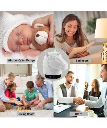 Unicorn Essential Oil Diffuser 160ml - Whisper-Quiet Ultrasonic Cool Mist Humidifier with 7 Color LED Lights - Ceramic Ornament for Home - US 120V - Buy Online on GoSupps.com