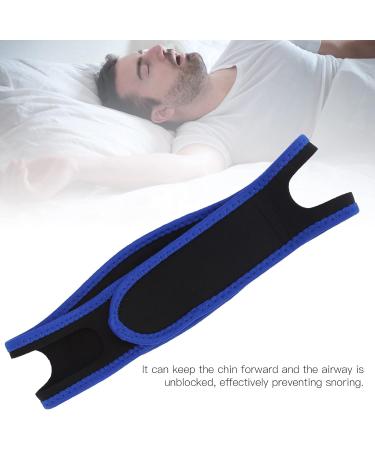 Adjustable Breathable Anti-Snoring Chin Strap with Jaw Support Belt - Royal Blue Edge Cover - Buy Online on GoSupps.com