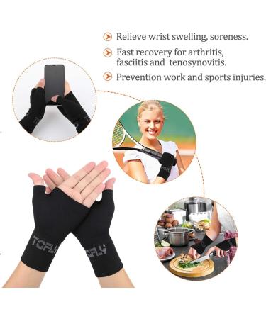 TOFLY Wrist & Thumb Support Sleeve - Compression Arthritis Gloves for Unisex - Medium (1 Pair) - Buy Online on GoSupps.com