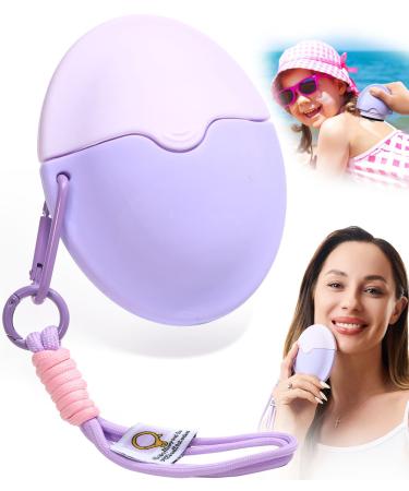 Sunscreen Applicator for Kids - BPA Free Refillable Roll on Sponge Sunscreen Suncream & Sun Lotion Applicator For Kids Adults & Families - Holds 1.9fl oz Perfect Size for Travel (Purple)