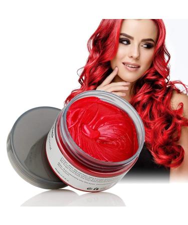 NYKKOLA Unisex Hair Wax Color Dye Styling Cream Mud - Red | Washable Temporary Hair Dye for Party Cosplay - Buy Online on GoSupps.com