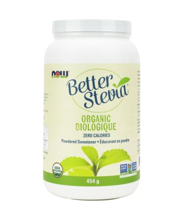 NOW Foods BetterStevia Organic Zero-Calorie Extract Powder Keto Friendly Suitable for Diabetics No Erythritol 454g - 324.0 ounces