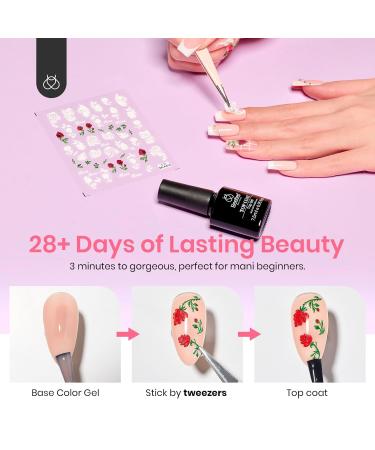 Buy Beetles 5D Nail Art Stickers & Gel Top Coat - Elegant Flower Designs for Gorgeous Manicures | International Shipping - Buy Online on GoSupps.com