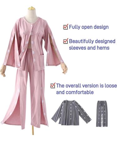 Shop Long-Sleeved Patient Pajamas | Tear Away Clothing for Postoperative Care - Grey X-Large - Buy Online on GoSupps.com