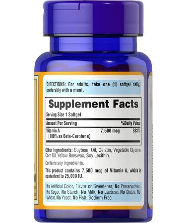 Puritan's Pride Beta Carotene 100 Softgels for Immune & Eye Health Support - Buy Online on GoSupps.com