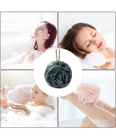 Soft Bath Balls | Rose Large Bath Balls Women & Men Skin Friendly Body Scrubber Soft Shower Balls with Lanyard for Home Blue - Buy Online on GoSupps.com