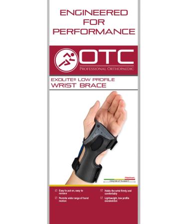 OTC Exolite Low-Profile Wrist Brace for Right Hand - Molded Exoskeleton Medium Black | International Shipping Available - Buy Online on GoSupps.com