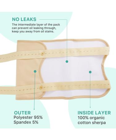 Organic Castor Oil Pack Kit for Liver Support Washable Rigid Packs with Adjustable Strap & Castor Oil Included Khaiki Beige - Buy Online on GoSupps.com