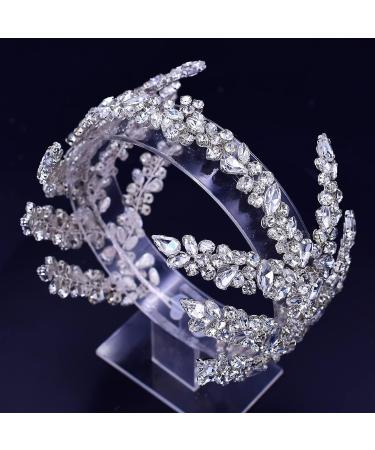 ULAPAN Rhinestone Wedding Headband Bridal Headpiece Handmade Silver Accessories for Bride and Bridesmaid - Buy Online on GoSupps.com
