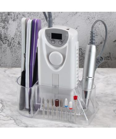 Nail Drill Holder Box with Large Storage Capacity Transparent Design Compact Size for Nail Bits and Drill Heads Storage