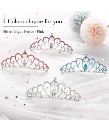 Kilshye Blue Tiara Combs Princess Crystal Wedding Crown - A-silver - Buy Online on GoSupps.com