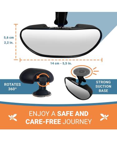 COZY GREENS Rearview Baby Car Mirror - Shatterproof Safety for Infants | Adjustable Suction Cup | 100% Lifetime Guarantee - Buy Online on GoSupps.com