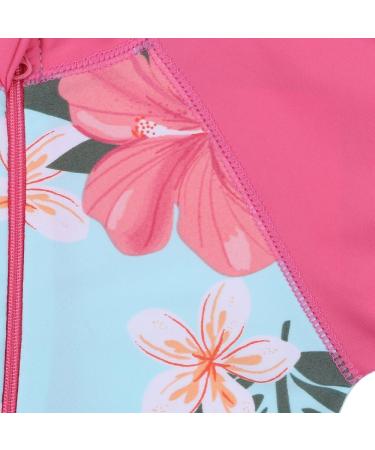 HUAANIUE Baby Girls Short Sleeve One Piece Swimsuit | UPF 50+ Sun Protection | Cyanflower Swimwear | 2-3 Years - Buy Online on GoSupps.com