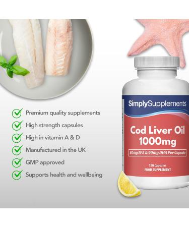 Premium Cod Liver Oil 1000mg | Omega 3 Fatty Acids | 180 Capsules - Buy Online on GoSupps.com