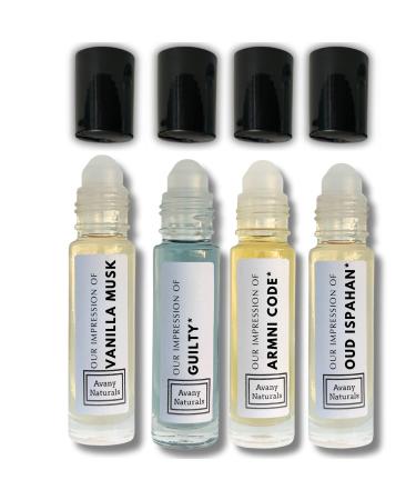 Replicant Cologne For Men - Mini Perfume Set Fragrance Body Oil Sample Cologne for Men Roller Perfume Man Perfume 4 Pc (Musky Set)