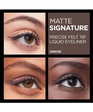 L'Oreal Paris Matte Signature Liquid Dip Eyeliner in Greige - Waterproof, Vivid Matte Finish, 0.07 fl Oz (Pack of 1) - Buy Online on GoSupps.com